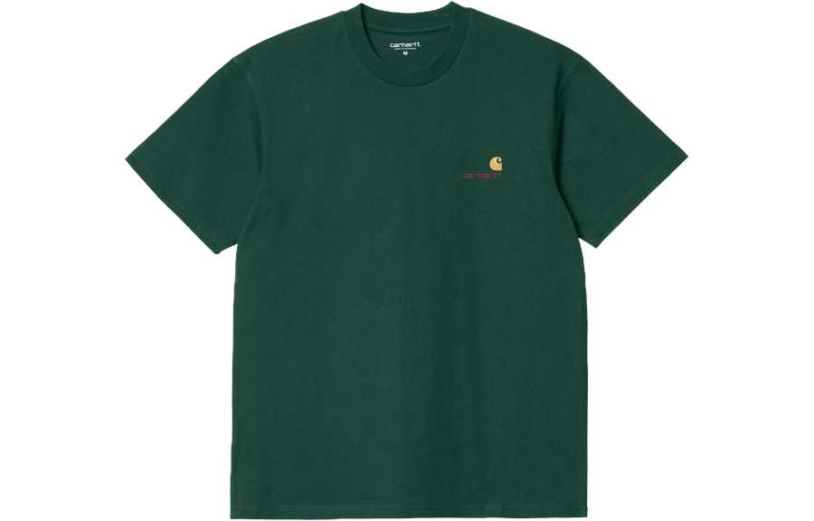 Carhartt WIP S/S American Script T Shirt Short Sleeved T Shirts Men's Green