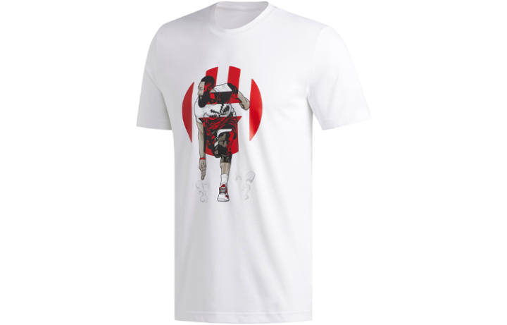 Adidas Adidas T Shirts Men's White Crew Neck Moderate Straight Fit