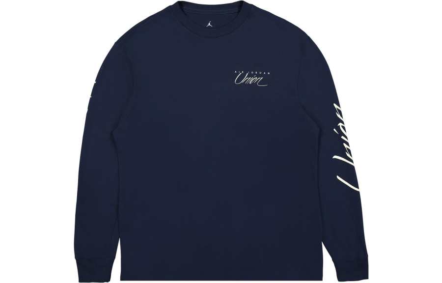 Jordan Jordan X Union Jordan X UNION T Shirts Unisex Dark Blue Crew Neck Moderate Straight Fit
