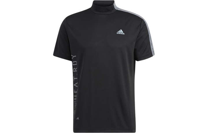 Adidas Adidas T Shirts Men's Black Stand Collar Moderate Straight Fit