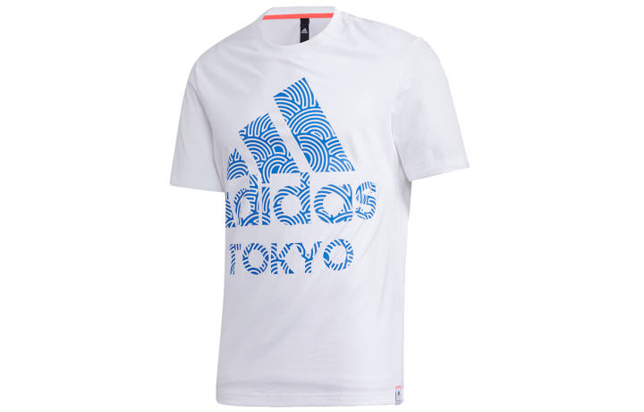 Adidas Adidas T Shirts Men's White Crew Neck Moderate Straight Fit