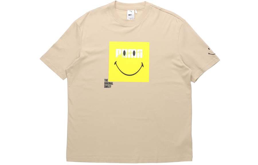 PUMA x Smiley Drop Shoulder Sleeve T Shirt Unisex Khaki