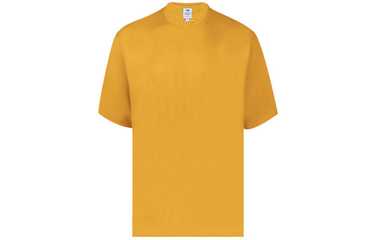 Y-3 Y 3 T Shirts Men's Yellow Crew Neck Moderate Straight Fit