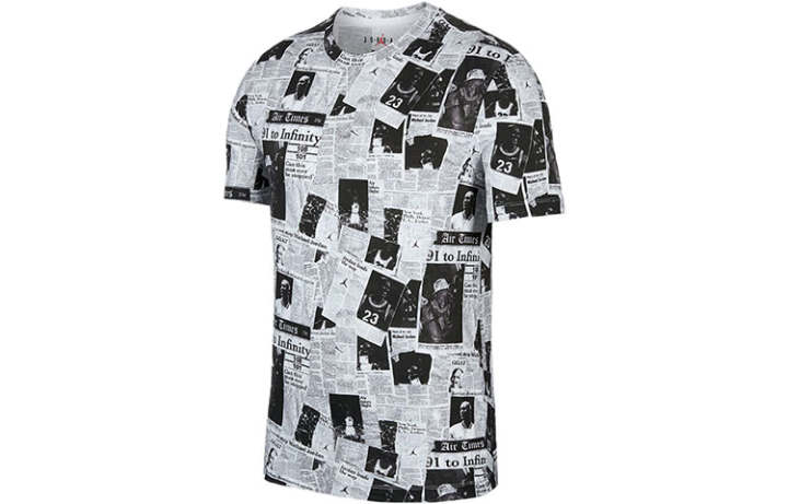Jordan Jordan T Shirts Men's Gray Crew Neck Moderate Straight Fit