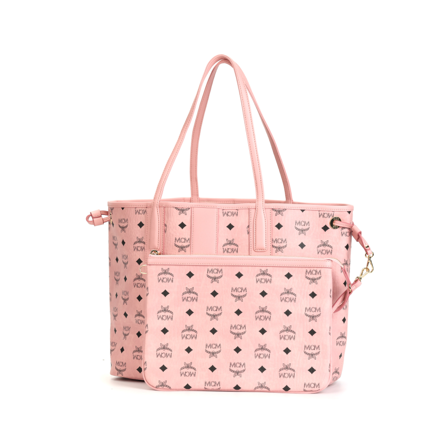 MCM Liz Leather Handbag, Shoulder Bag Medium Women's Peachy Pink