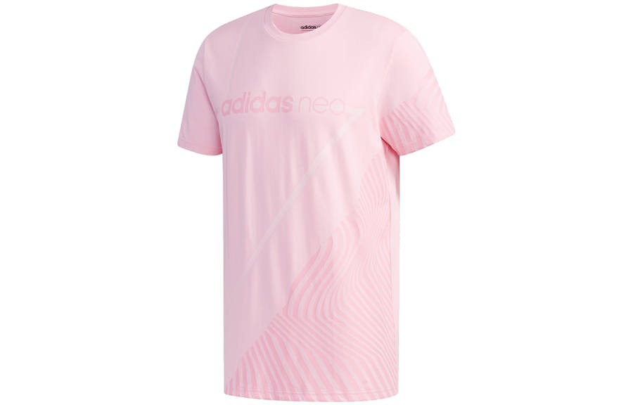 Adidas Neo T Shirts Men's Pink Crew Neck Moderate Straight Fit