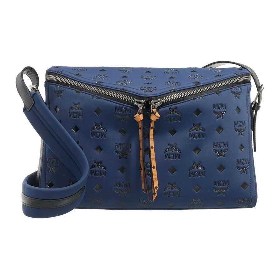 MCM Rubber Crossbody Bag, Shoulder Bag Medium Unisex Marine Blue