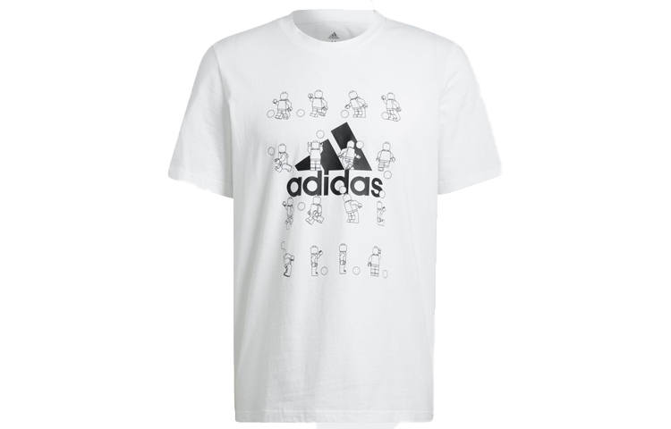 Adidas Adidas T Shirts Men's White Crew Neck Moderate Straight Fit
