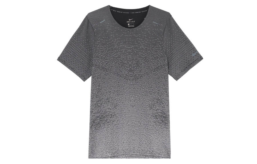 Nike Nike Running T Shirts Men's Gray Crew Neck Moderate Straight Fit