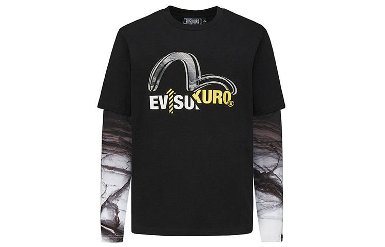 EVISU EVISU T Shirts Men's Black Crew Neck Moderate