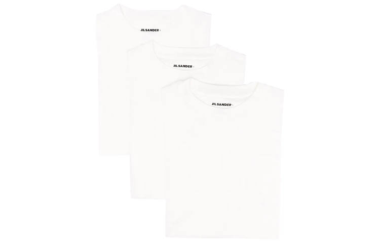 JIL SANDER T Shirts Men's 1 Set 3 Pack White Crew Neck Moderate Straight Fit