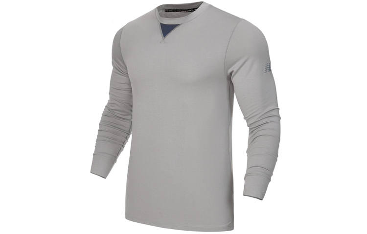 New Balance New Balance T Shirts Men's Gray Crew Neck Straight Fit
