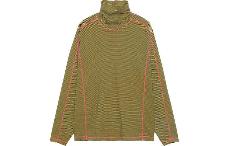 Cav Empt T Shirts Unisex Olive Green Turtleneck Moderate Straight Fit