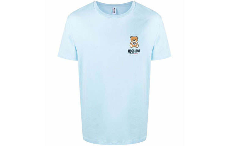 MOSCHINO SS22 T Shirt Men's Light Blue