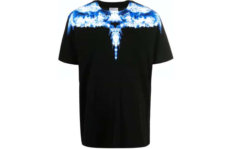 Marcelo Burlon T Shirts Men's Black Crew Neck Moderate Straight Fit