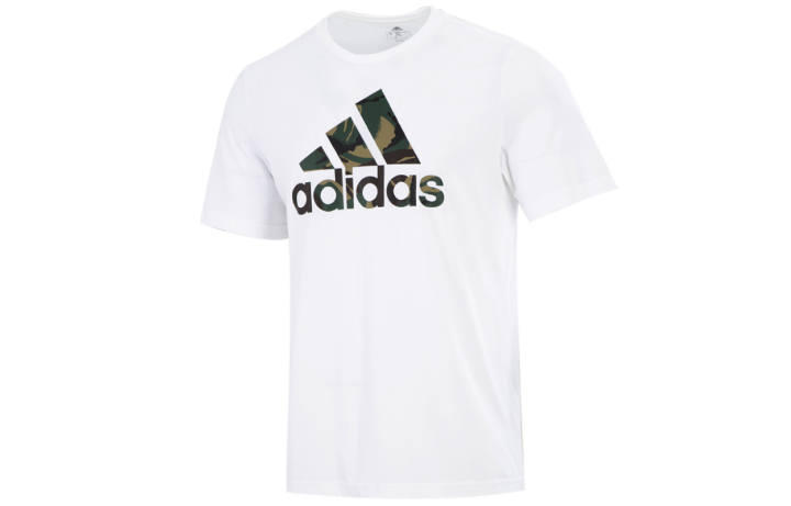 Adidas Adidas T Shirts Men's White Crew Neck Moderate Straight Fit