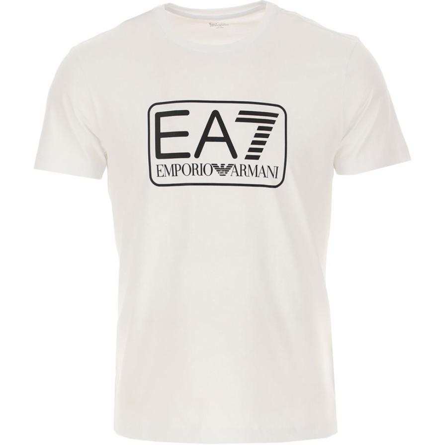 EMPORIO ARMANI T Shirts Men's White Crew Neck Moderate Straight Fit