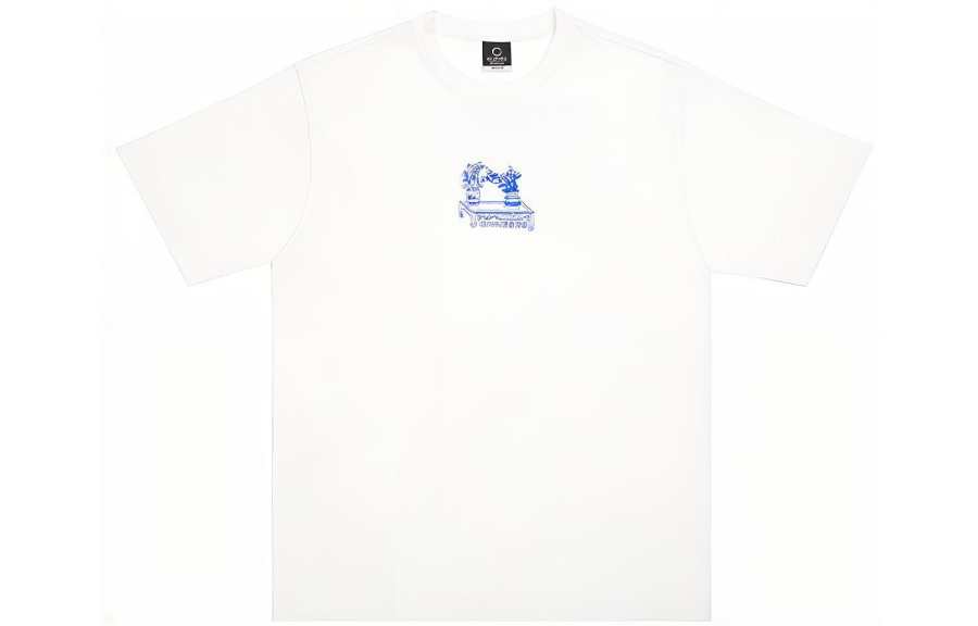 CLOT T Shirts Men's White Crew Neck Moderate Straight Fit