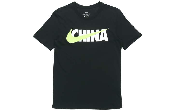 Nike Nike T Shirts Men's Black Crew Neck Moderate Straight Fit