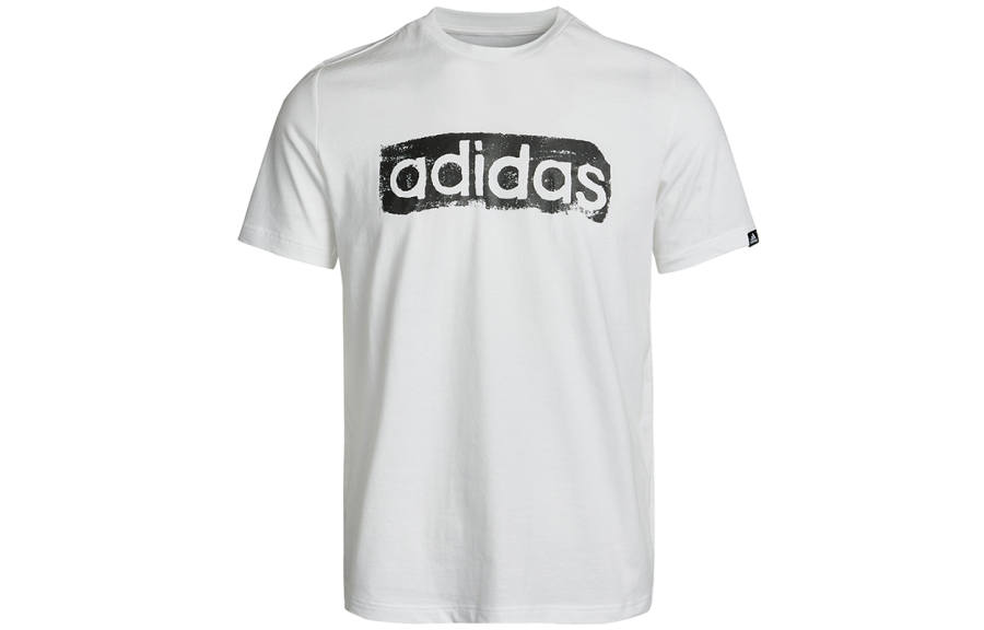 Adidas Adidas T Shirts Men's White Crew Neck Moderate Straight Fit