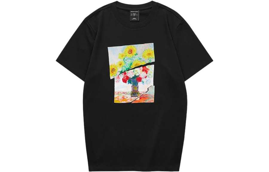 Skechers T Shirts Unisex Black 0018 Crew Neck Moderate Straight Fit