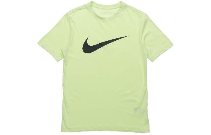 Nike Nike T Shirts Men's Green Yellow Crew Neck Moderate Straight Fit
