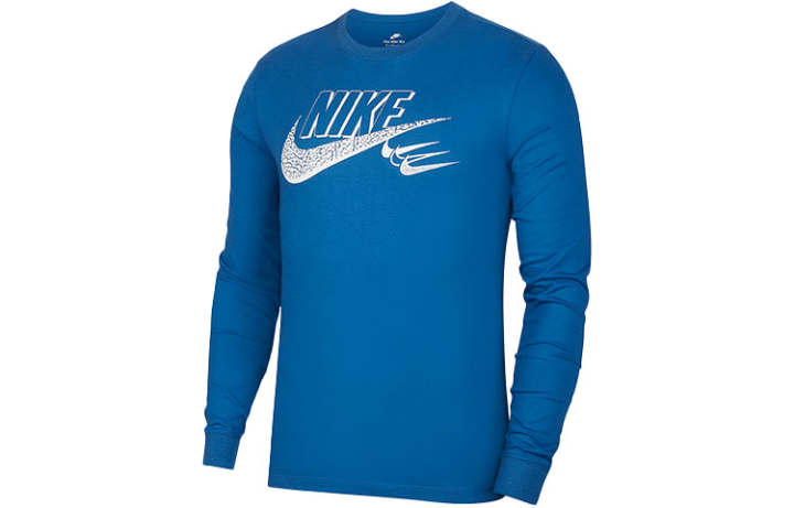 Nike Nike T Shirts Men's Blue Crew Neck Moderate Straight Fit