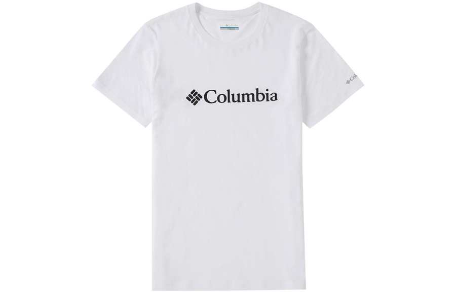 Columbia T Shirts Men's White Crew Neck Moderate