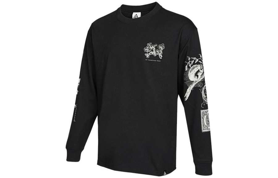 Nike Nike ACG T Shirts Men's Black Crew Neck Moderate Straight Fit