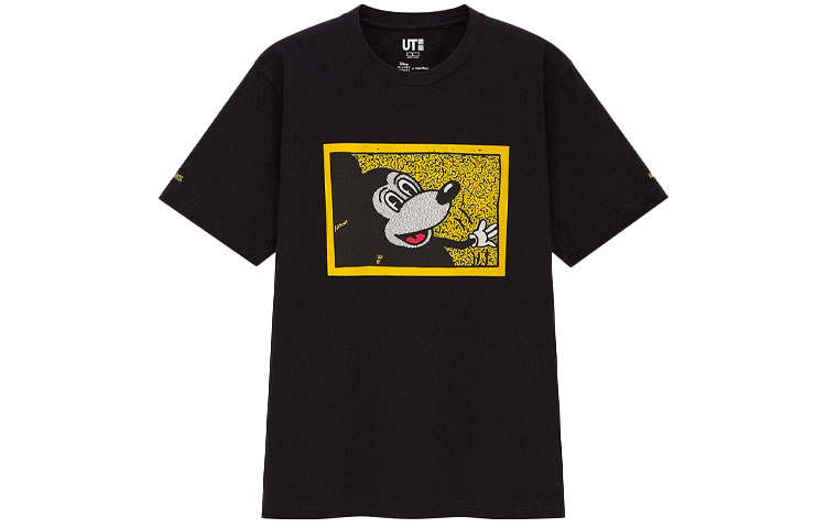 UNIQLO T Shirts Unisex Black Crew Neck Moderate