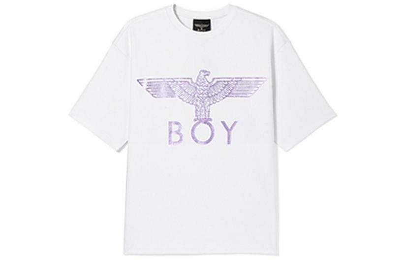 Boy London T Shirts Men's White Crew Neck Moderate Straight Fit