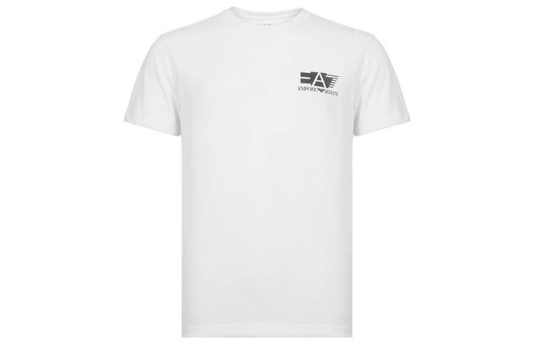 EMPORIO ARMANI EA7 T Shirts Men's White Crew Neck Moderate