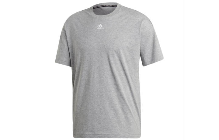 Adidas Adidas T Shirts Men's Gray Crew Neck Moderate Straight Fit