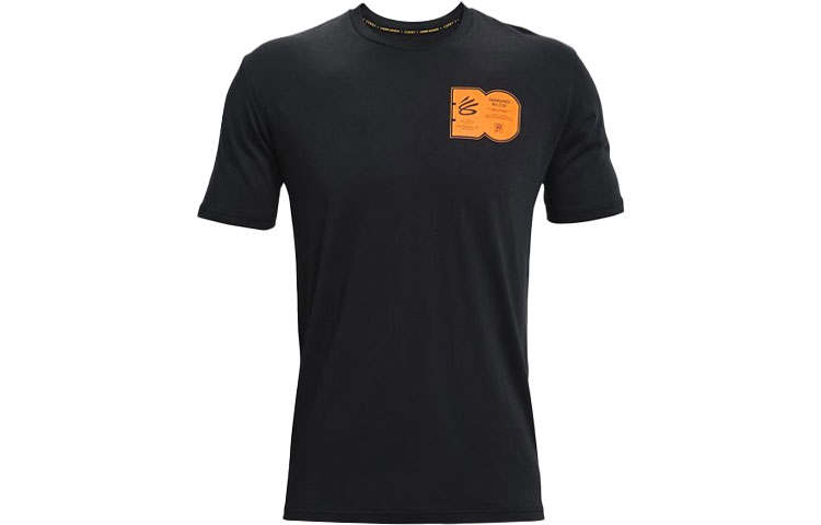 Under Armour Curry T Shirts Men's Black Crew Neck Moderate