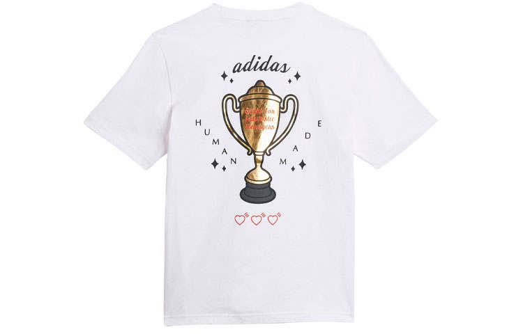 Adidas Originals X HUMAN MADE Human Made T Shirts Men's White Crew Neck Moderate Other