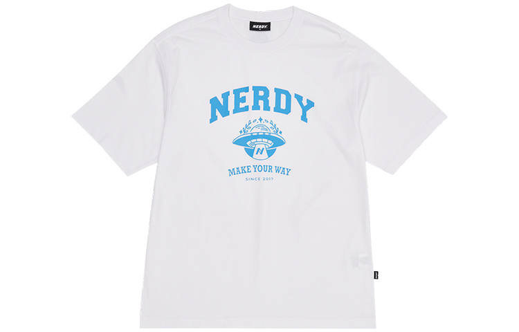 Nerdy T Shirts Unisex White Crew Neck Moderate Straight Fit