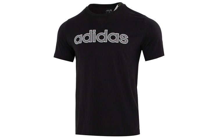 Adidas Neo T Shirts Men's Black Crew Neck Moderate Straight Fit