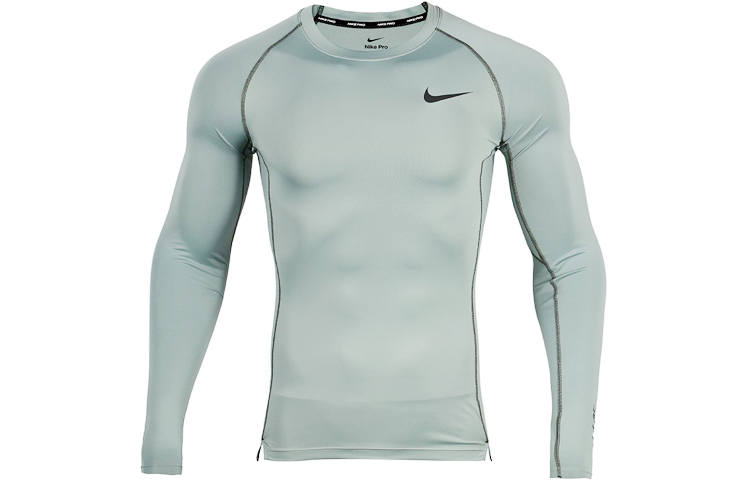 Nike Nike Pro Dri-fit Athleisure Casual Sports Crewneck Long-Sleeve T-Shirt Green