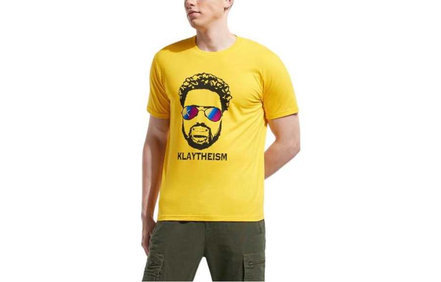 ANTA Basketball Collection T Shirts Men's Yellow Crew Neck Moderate Straight Fit