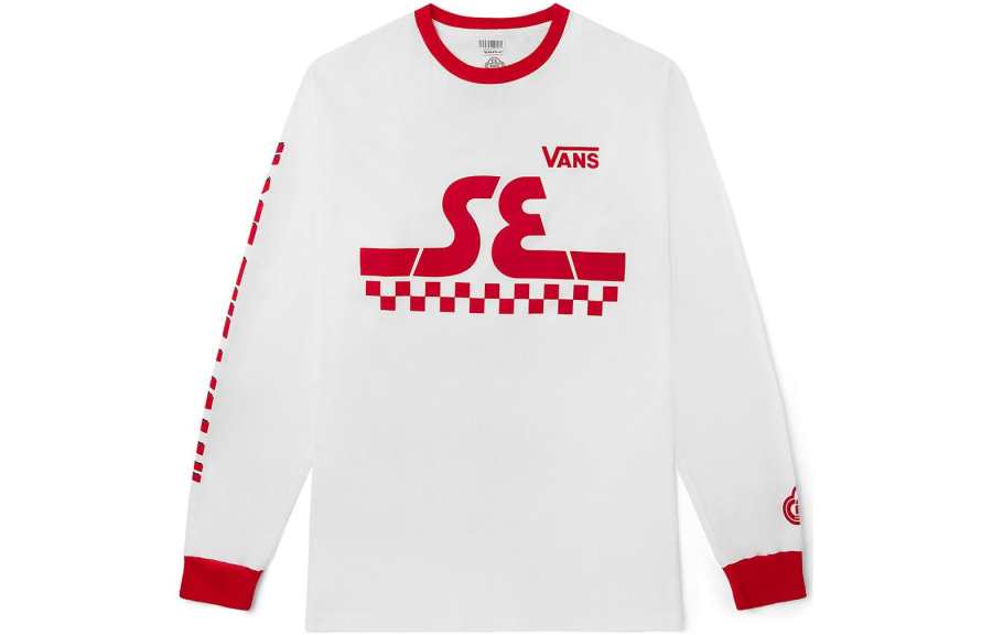 Vans SE BIKES T Shirts Men's White Crew Neck Moderate Straight Fit