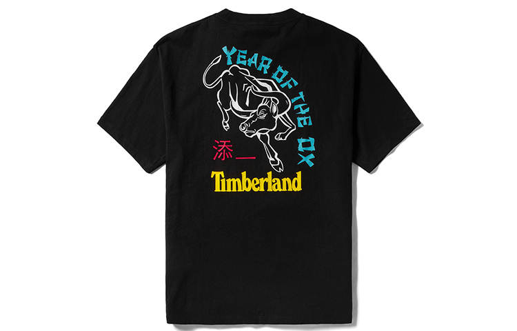 Timberland T Shirts Men's Black Crew Neck Moderate Straight Fit