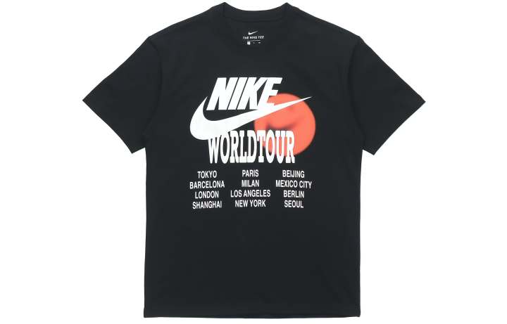 Nike Nike T Shirts Men's Black Crew Neck Moderate Straight Fit