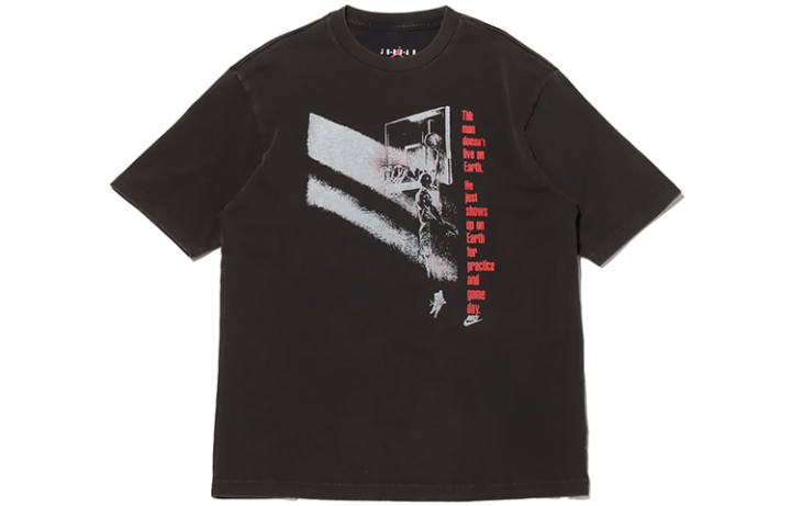 Jordan Jordan Flight T Shirts Men's Black Crew Neck Moderate Straight Fit