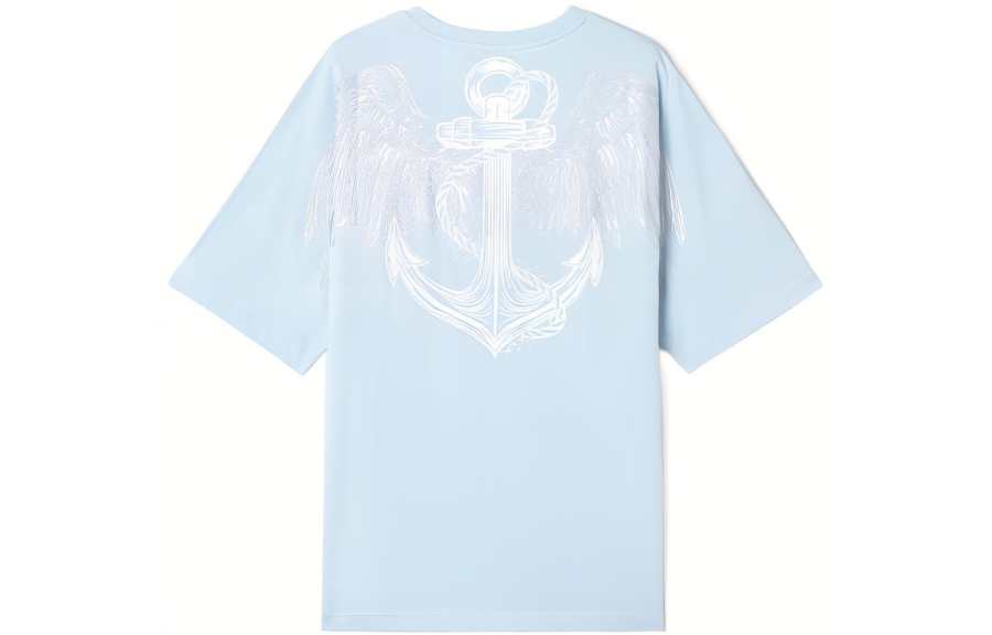 Boy London T Shirts Unisex Blue Crew Neck Moderate