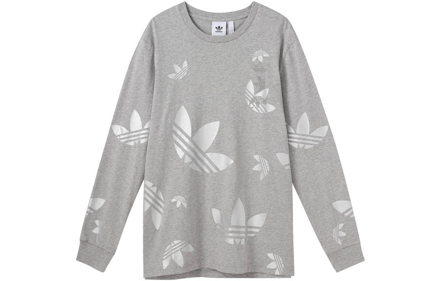 Adidas Originals Trefoil Ref/Met Ls Tee T Shirt Men's Gray