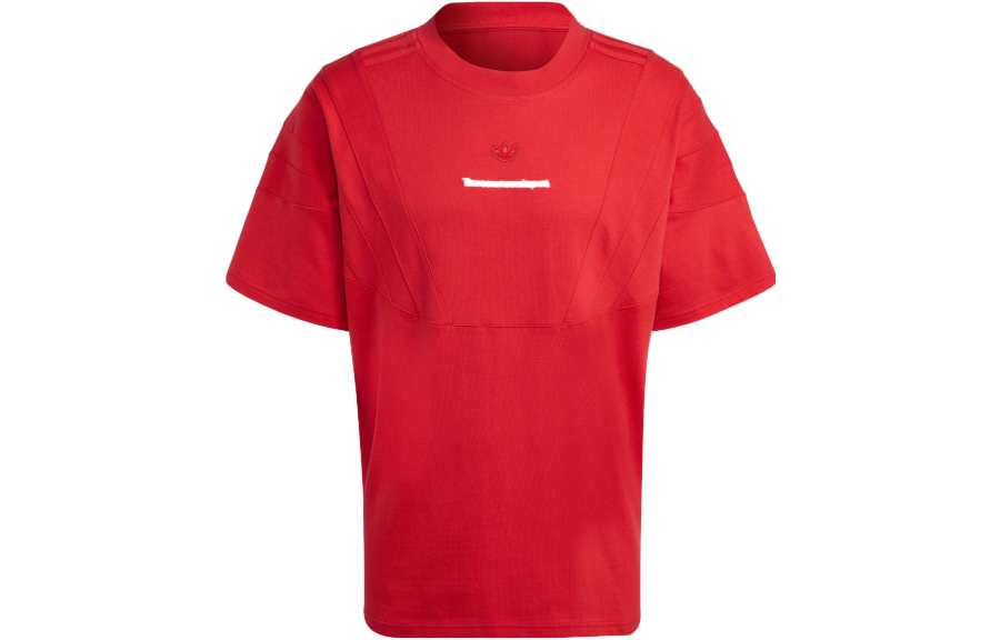 Adidas Originals Blue Version Collection T Shirts Men's Light Scarlet Crew Neck Moderate Straight Fit