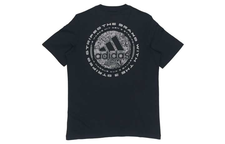 Adidas Adidas T Shirts Men's Black Crew Neck Moderate Straight Fit