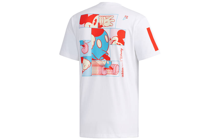 Adidas Neo T Shirts Men's White Crew Neck Moderate Straight Fit