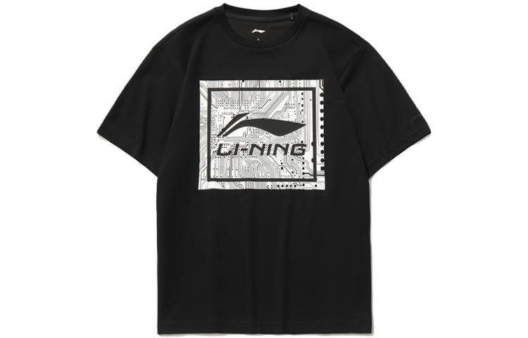 Li-Ning Li Ning Sports Fashion Collection T Shirts Men's Crew Neck Moderate Straight Fit