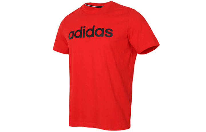 Adidas Adidas T Shirts Men's Red Crew Neck Moderate Straight Fit